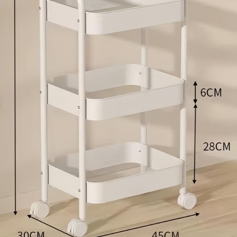 عربة تخزين أطفال متحركة من الفولاذ بالكامل بثلاثة أرفف