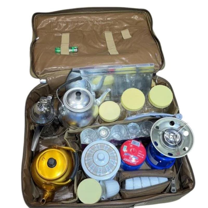حقيبة للقهوة والشاي كاملة للرحلات والتخييم مع جميع الأدوات – شنطة بر و رحلات