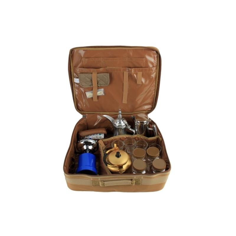 حقيبة للقهوة والشاي كاملة للرحلات والتخييم مع جميع الأدوات – شنطة بر و رحلات