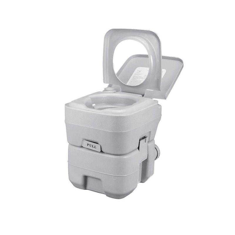 مرحاض محمول متنقل مع مضخة مياه قوية مدمجة للرحلات الخارجية والتخييم سعة 20 لتر بخزان وتنظيف ضغط