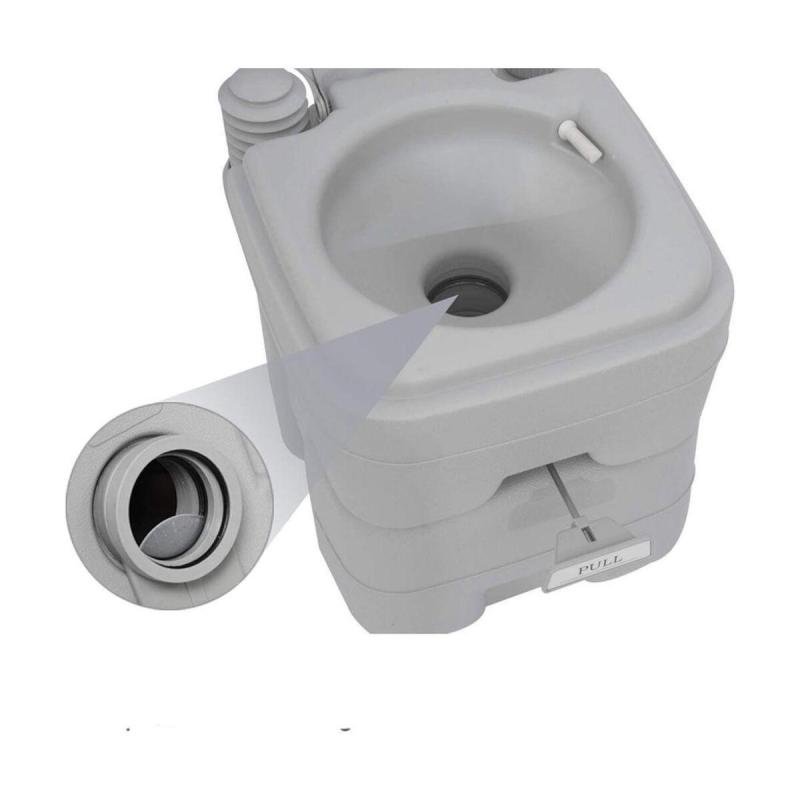 مرحاض محمول متنقل مع مضخة مياه قوية مدمجة للرحلات الخارجية والتخييم سعة 20 لتر بخزان وتنظيف ضغط