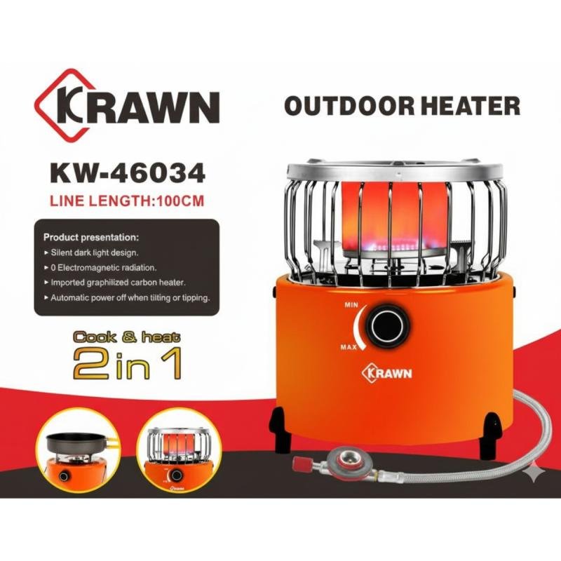 دفاية غاز خارجية 2 في 1 للطهي والتدفئة – KW-46034