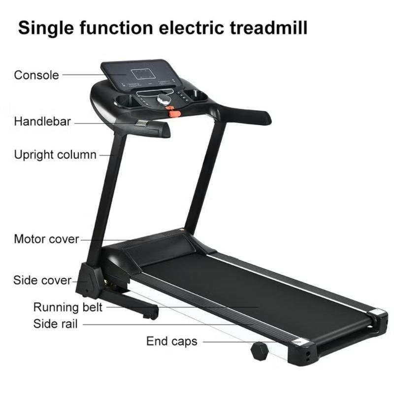 سير جري 4 حصان قابلة للطي تحمل 140 كجم مع بلوتوث ومساحة جري 46×122سم و 3مستويات انحدار,سرعة 16ك,610A