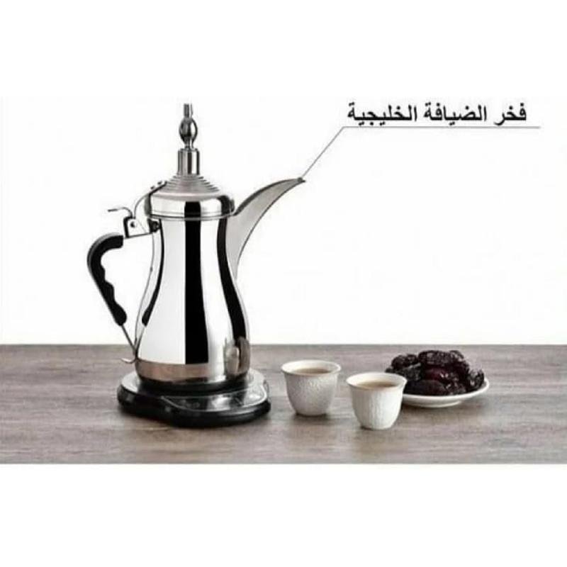 دلة تحضير قهوة عربية كهربائي GA-C91839 من دلة الخليج سعة 1 لتر - فضي