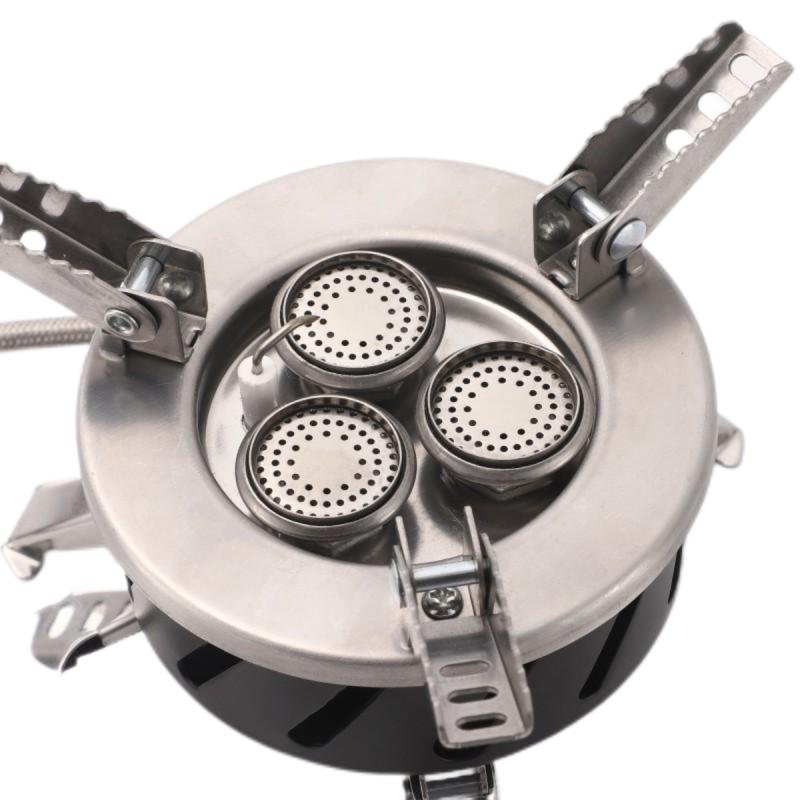 موقد غاز البوتان ثلاثي الشعلات صديق للبيئة من OEM بثلاثة رؤوس للتخييم والنزهات