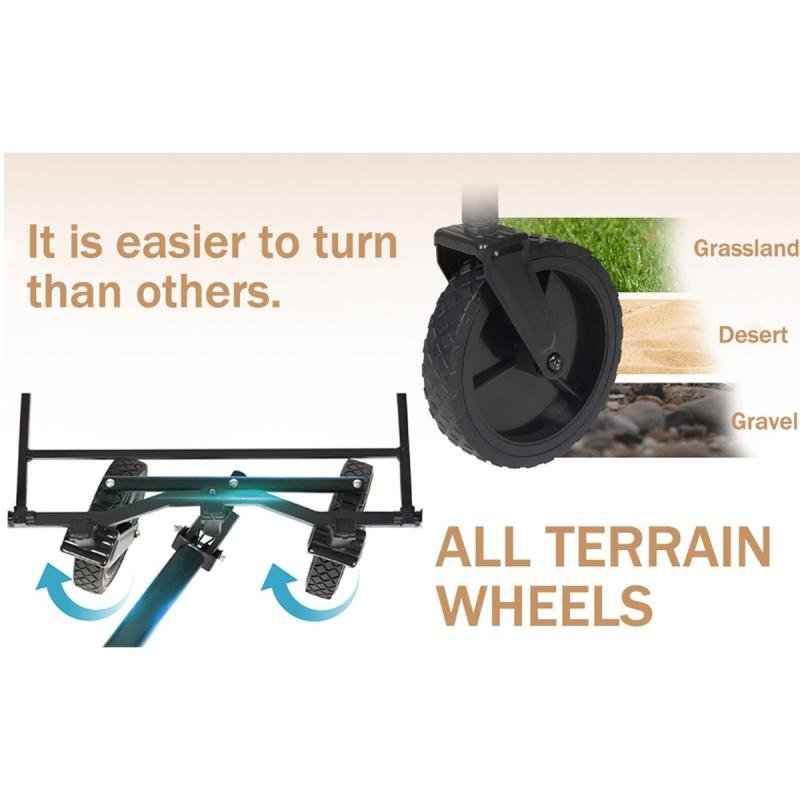 🛒 عربة تخييم قابلة للطي لجميع التضاريس بمقبض قابل للتعديل وفرامل – تصميم عملي للتنقل بكل راحة 200كج