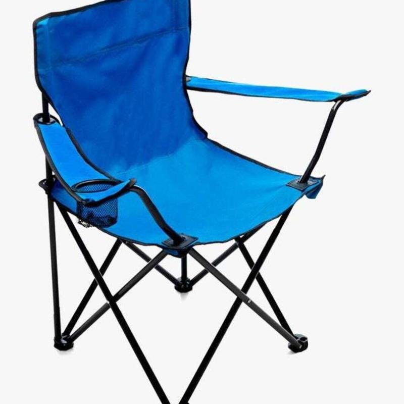 كرسي تخييم قابل للطي مع مساند للذراعين وحامل أكواب