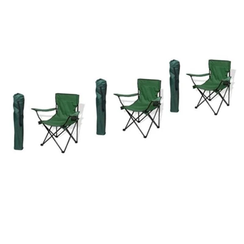 مجموعة كراسي التخييم - 3 كراسي قابلة للطي من قماش أكسفورد مع أرجل معدنية (مريحة وخفيفة الوزن)