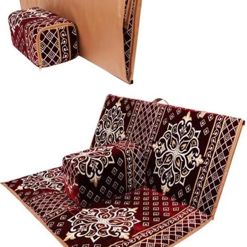 كرسي تخييم أرضي قابل للطي مع مسند ظهر قابل للتعديل 120×5×45 سم - مثالي للرحلات والنزهات