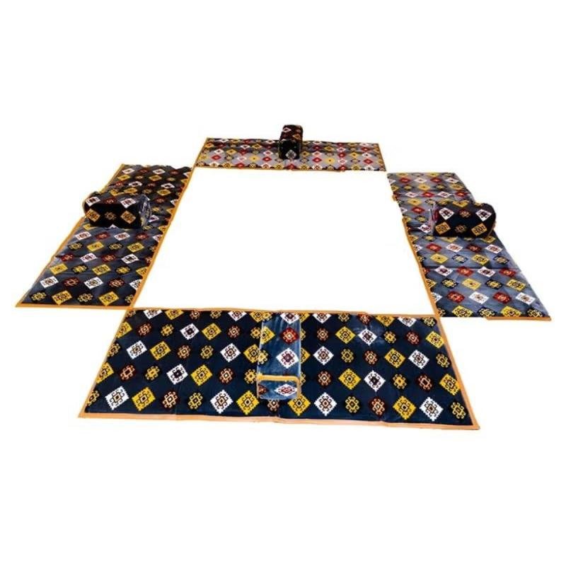 طقم حصيرة تخييم تركية مكون من 8 قطع (200×70 سم) مبطنة وقابلة للطي لـ 8 أشخاص