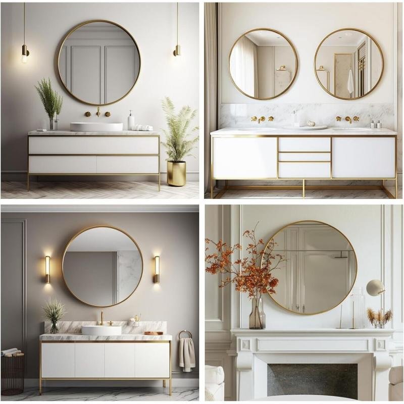 مرآة أكريليك دائرية لاصقة على الحائط – مرآه عصرية مقاومة للكسر وآمنة بوضوح عالي,مرايا ديكور 🪞