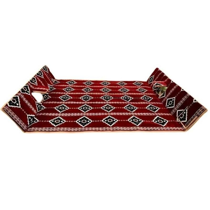 سجادة تخييم متصلة بأربع وسائد مع مسند ظهر، وسجادة مخملية تركية مبطنة قابلة للطي