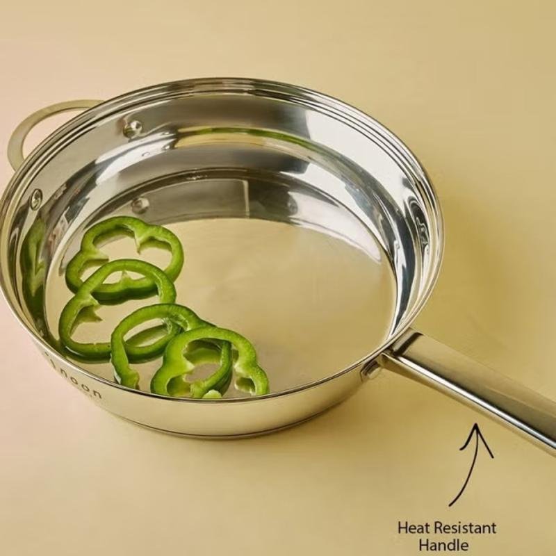 مجموعة أواني طهي من 18 قطعة - أواني ومقالي وأدوات مطبخ من الفولاذ المقاوم للصدأ - عالية الجودة -