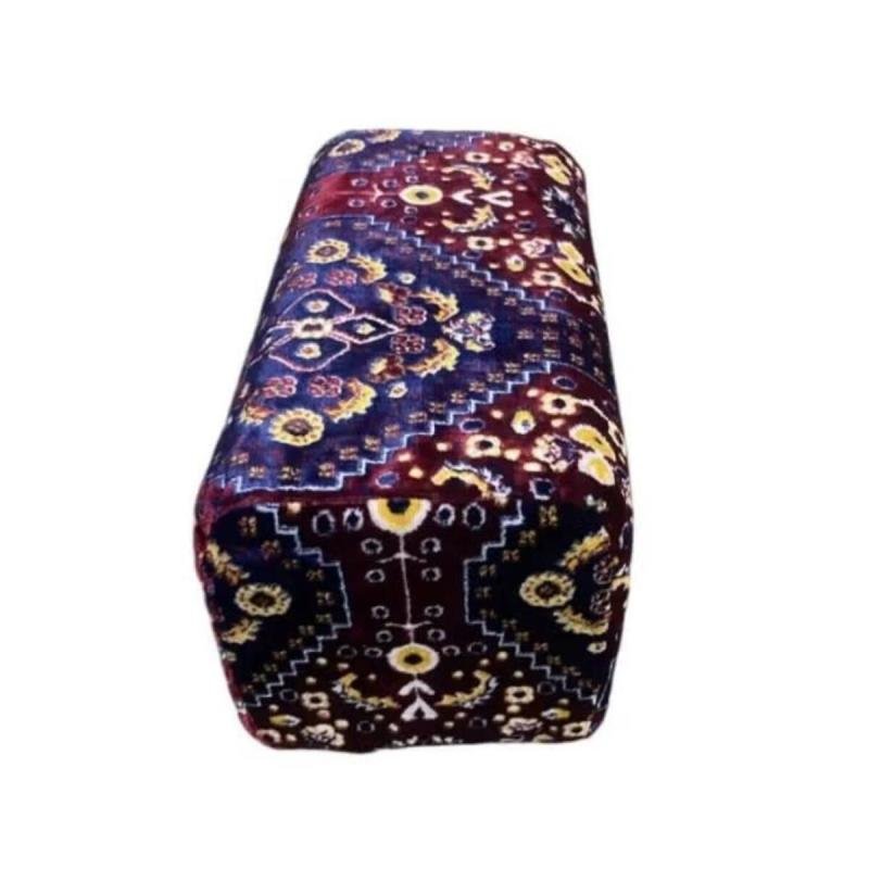 طقم مراكي للرحلات 8 قطع، يشمل تكاية ومخدة جلسة أرضية مخملية فاخرة بتصميم تراثي أنيق، 22×22×48 سم