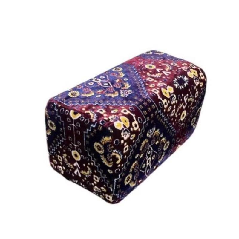 طقم مراكي للرحلات 8 قطع، يشمل تكاية ومخدة جلسة أرضية مخملية فاخرة بتصميم تراثي أنيق، 22×22×48 سم