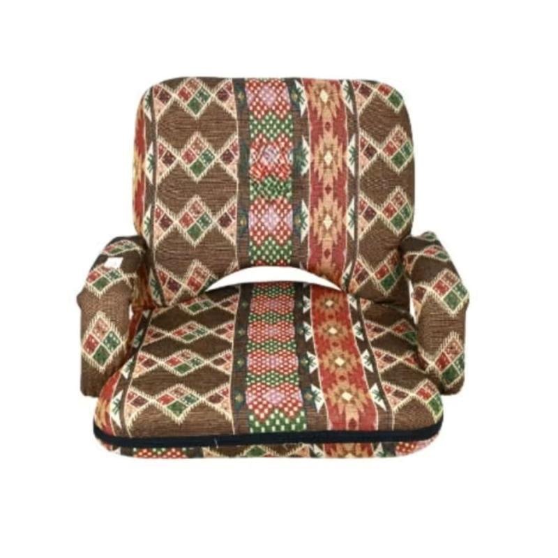 كرسي أرضي قابل للطي مع مسند ذراع , مريح للجلوس والاسترخاء، مثالي للمنزل والرحلات، بحجم 55×50×50 سم