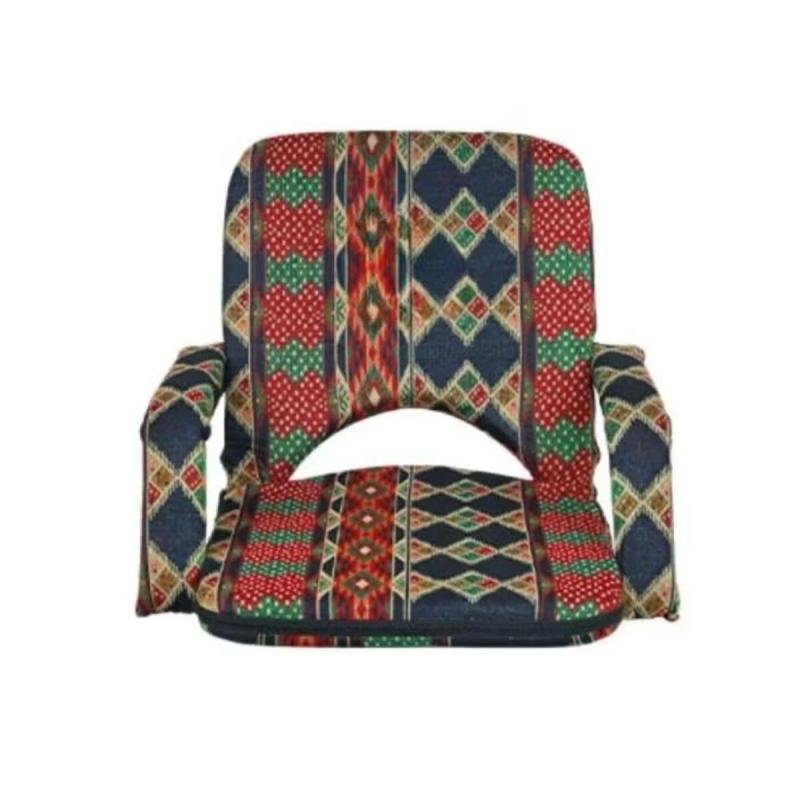 كرسي أرضي قابل للطي مع مسند ذراع ، مريح للجلوس والاسترخاء، مثالي للمنزل والرحلات، بحجم 55×50×50 سم