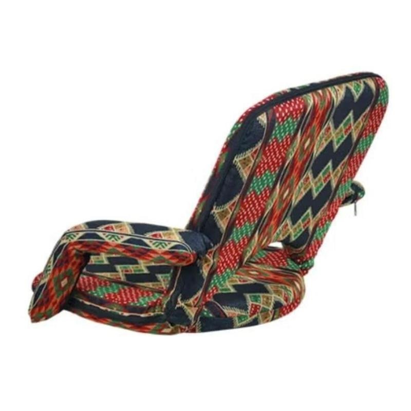 كرسي أرضي قابل للطي مع مسند ذراع ، مريح للجلوس والاسترخاء، مثالي للمنزل والرحلات، بحجم 55×50×50 سم