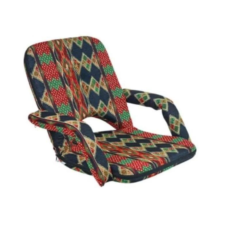 كرسي أرضي قابل للطي مع مسند ذراع ، مريح للجلوس والاسترخاء، مثالي للمنزل والرحلات، بحجم 55×50×50 سم