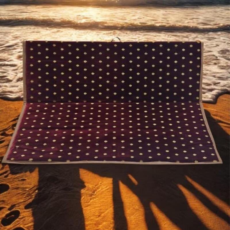 طقم كرسي أرضي مع مراكي لشخصين قابل للطي بخلفية عازلة للماء، مثالي للرحلات والتخييم والاسترخاء