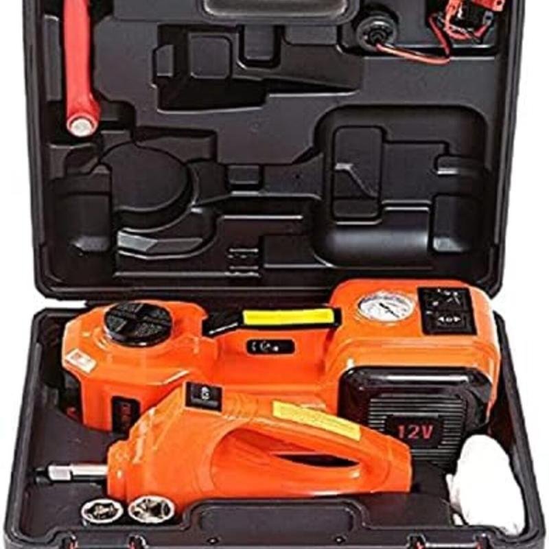 جاك هيدروليكية كهربائية للسيارة بقوة 5 أطنان و12 فولت ومفتاح ربط صدمات مع منفاخ إطارات ممتاز