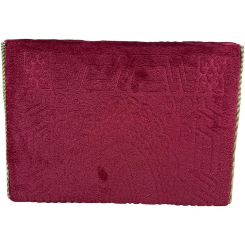 سجادة صلاة إسلامية 2 في 1 قابلة للطي للكرسي والتأمل والنزهات مع مسند للظهر (أحمر غامق)