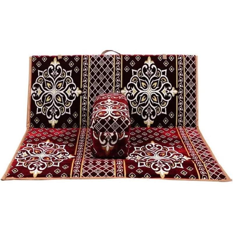 كرسي أرضي قابل للطي والتعديل للبر و اللنزهات والتخييم والشاطئ,قماش ناعم مزخرف