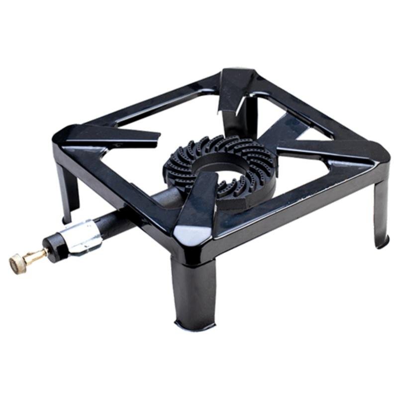 موقد محمول يعمل بالغاز والبروبان والحديد الزهر للاستخدام في الفناء والتخييم في الهواء الطلق مقاس 40 × 40 سم