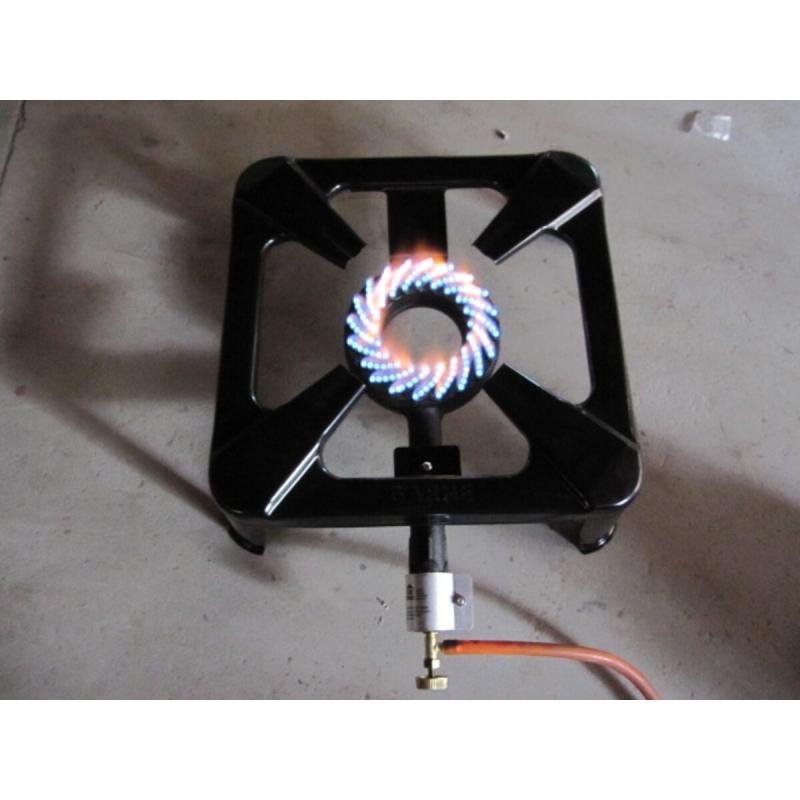 موقد محمول يعمل بالغاز والبروبان والحديد الزهر للاستخدام في الفناء والتخييم في الهواء الطلق مقاس 40 × 40 سم