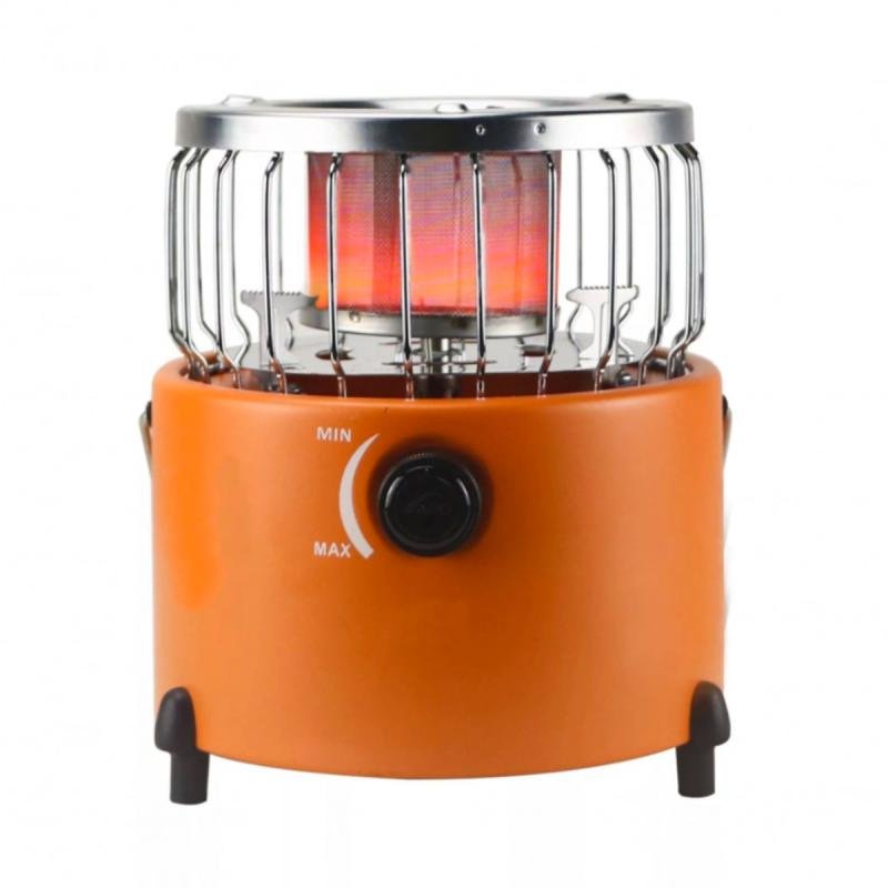 دفاية غاز للرحلات والتخييم 2 في1 ( للتدفئة + للطهي\تسخين\ تحضير مشروبات ساخنة)