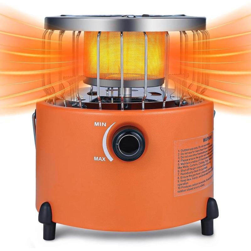 دفاية غاز للرحلات والتخييم 2 في1 ( للتدفئة + للطهي\تسخين\ تحضير مشروبات ساخنة)