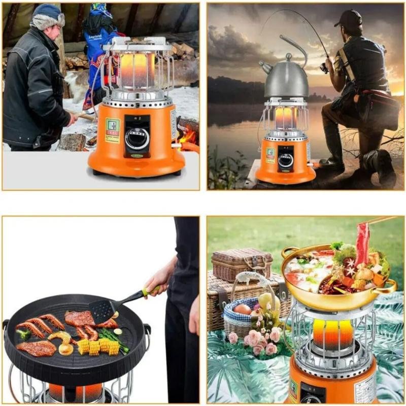 دفاية غاز 2 في 1 ( تدفئة + طبخ\تسخين) محمول لسطح المكتب والمنزل والتخييم