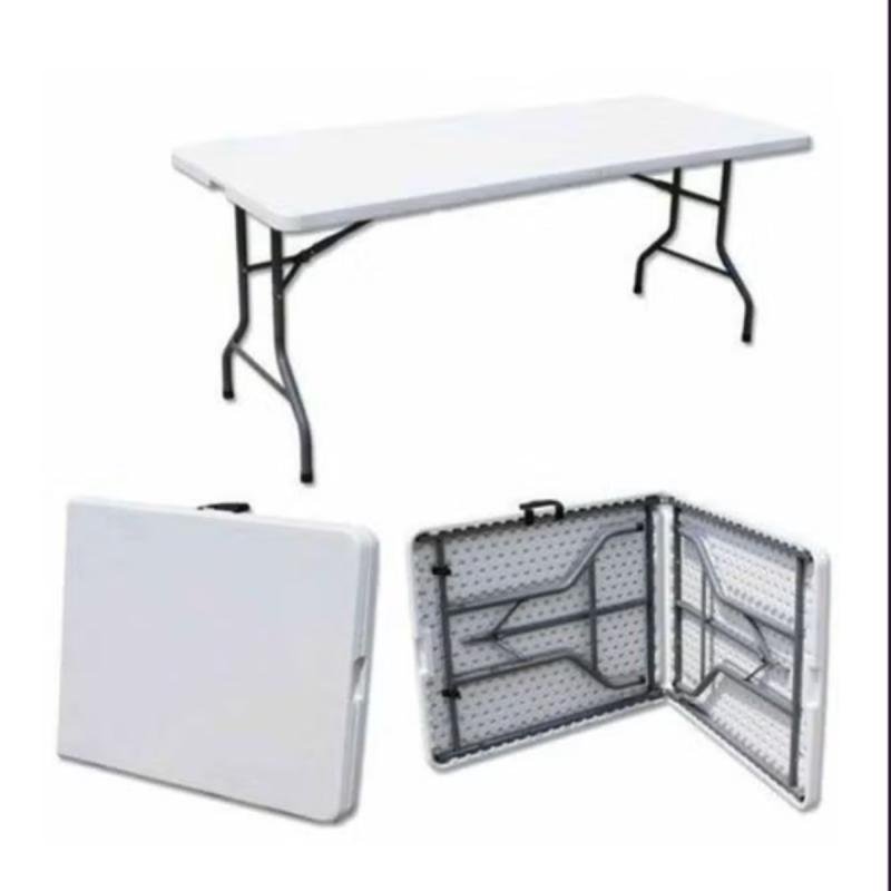 طاولة بلاستيكية مستطيلة قابلة للطي - 150 × 75 سم، محمولة ومتينة