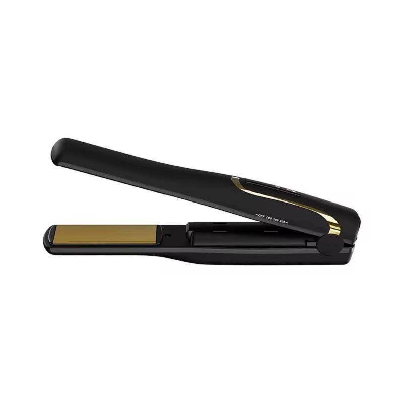 جهاز فرد شعر لاسلكي صغير قابل للشحن عبر USB بدرجة حرارة عالية وسيراميك أسود 🔥