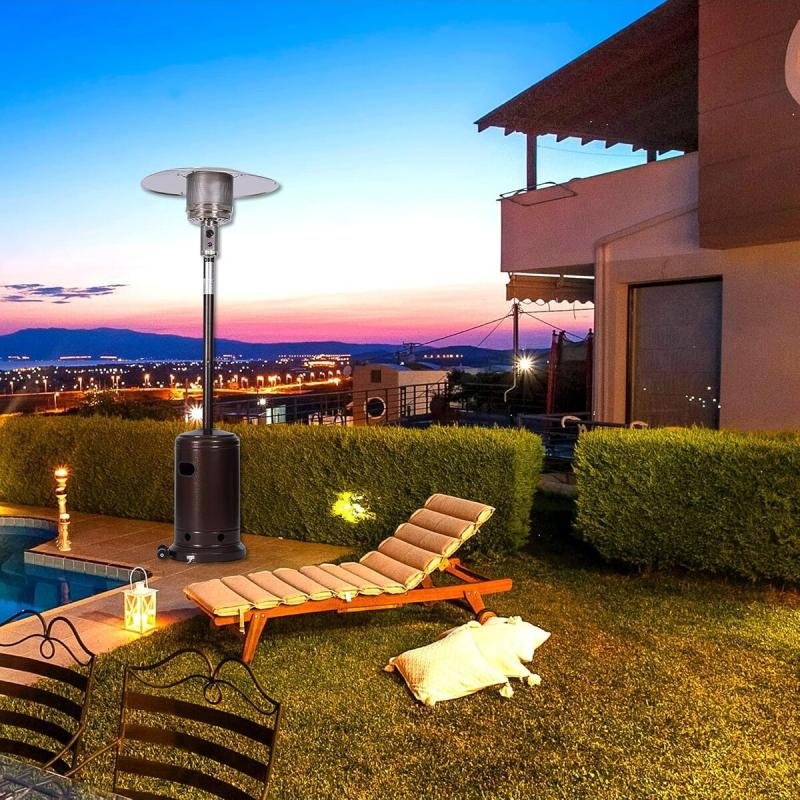 دفاية خارجية غاز للحديقة والمطاعم مظلة ستانلس ستيل 225سم بقوة 13KW مع اشتعال إلكتروني ,DLC-38030