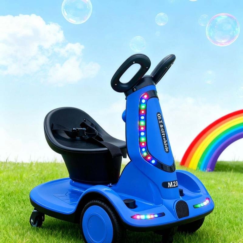 سكوتر كهربائي متعدد الوظائف للأطفال ، سكوتر كهربائي رباعي العجلات مع محرك مزدوج مع ريموت