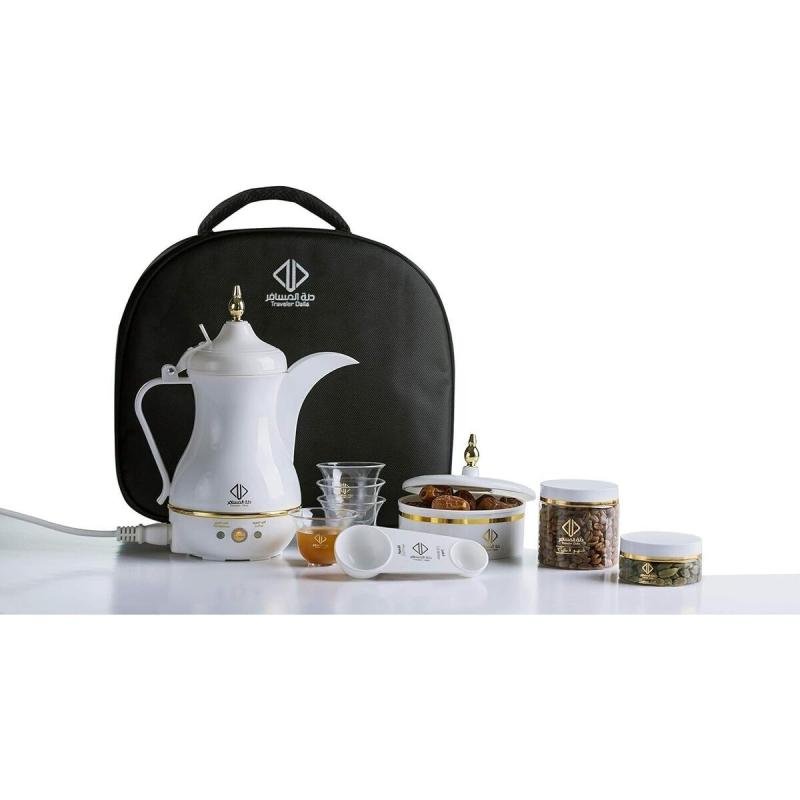 🍵 دلة قهوة عربية للمسافر، 0.4 لتر، مقاوم للحرارة، مع خاصية التسخين التلقائي، JLR-170E3