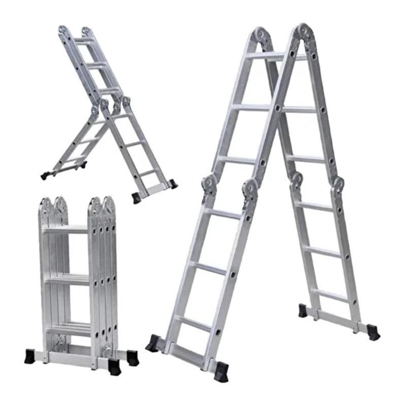 سلم قابل للطي متعدد الأغراض يحتوي على 12 درجًا