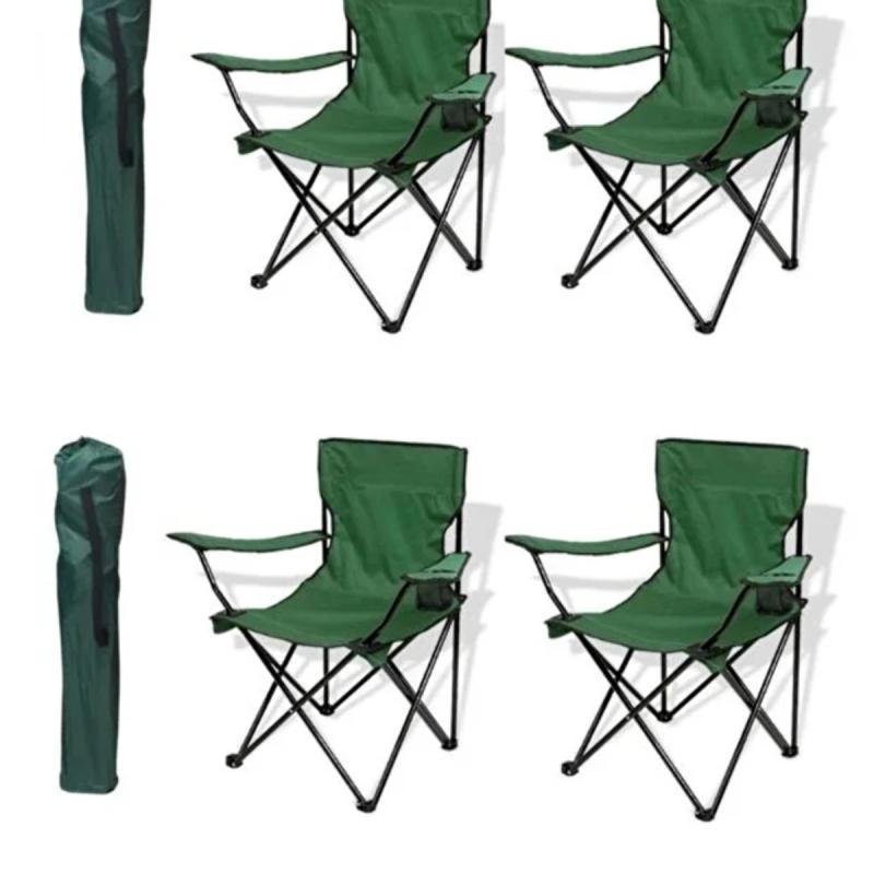 طقم كراسي تخييم يتكون من 4 كراسي قابلة للطي من قماش أكسفورد وقوائم معدنية–مريح وخفيف, 40×40×80سم