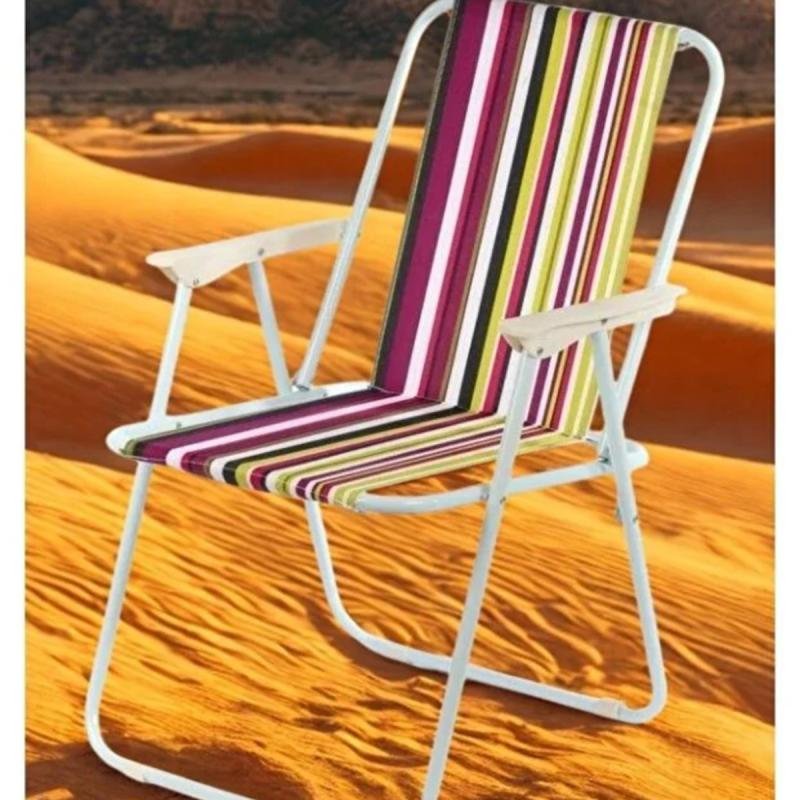 طقم كراسي تخييم قابلة للطي يتكون من 3 كراسي مصنوع من قماش أكسفورد وبقوائم معدنية – 45×45×80 سم