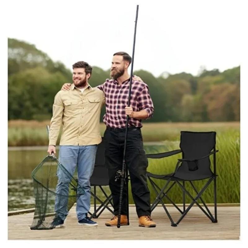 طقم كراسي تخييم يتكون من 3 كراسي قابلة للطي من قماش أكسفورد وقوائم معدنية – مريح وخفيف