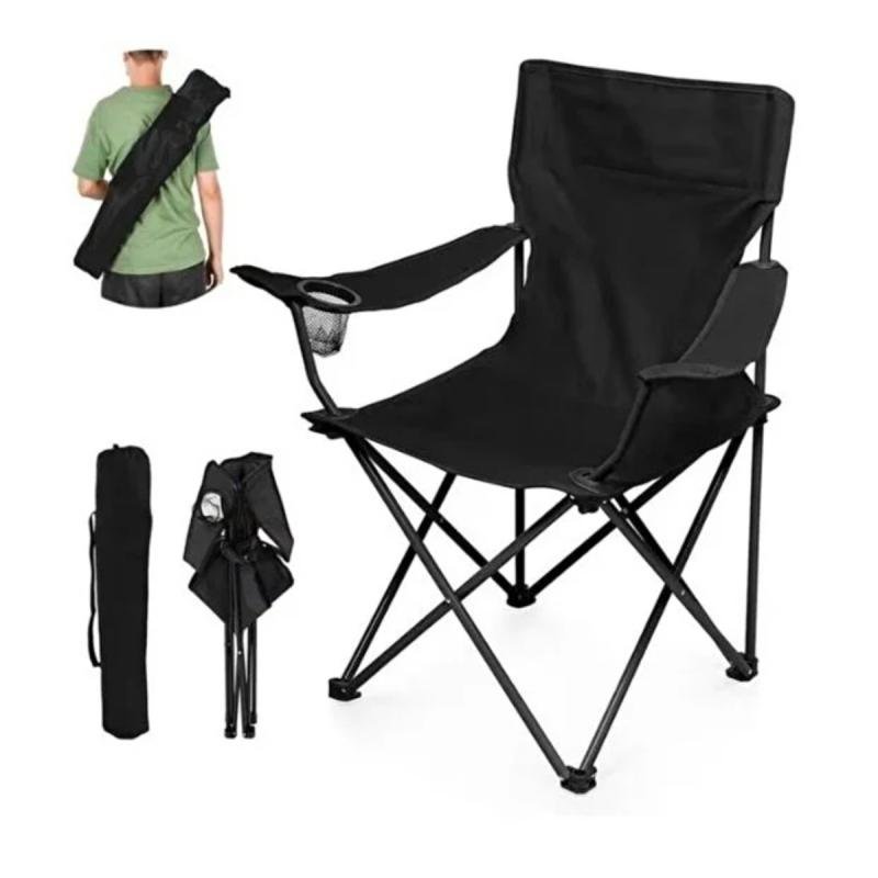 طقم كراسي تخييم يتكون من 3 كراسي قابلة للطي من قماش أكسفورد وقوائم معدنية – مريح وخفيف