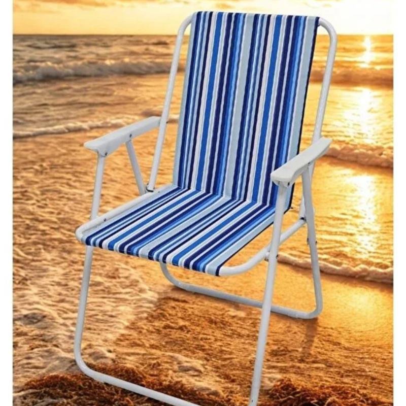 كرسي تخييم قابل للطي من قماش أكسفورد وبقوائم معدنية – 45×45×80 سم