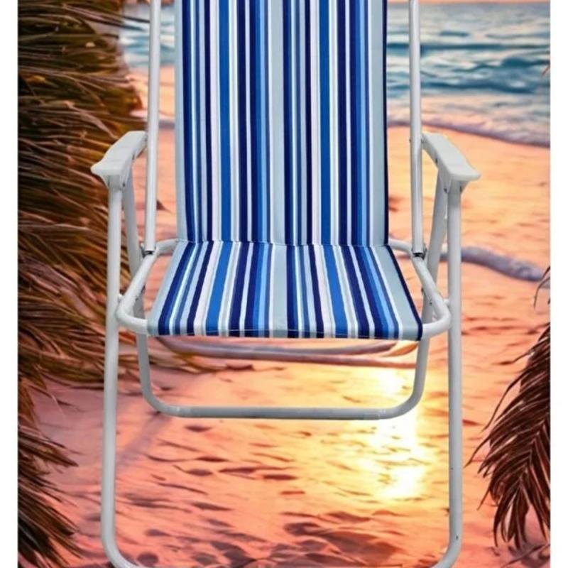 كرسي تخييم قابل للطي من قماش أكسفورد وبقوائم معدنية – 45×45×80 سم