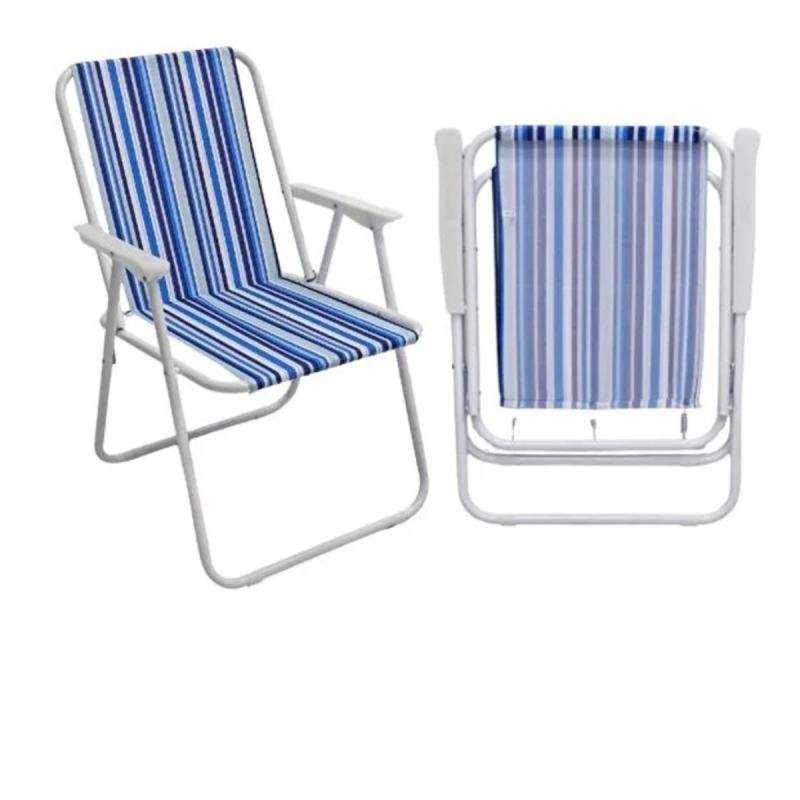 كرسي تخييم قابل للطي من قماش أكسفورد وبقوائم معدنية – 45×45×80 سم