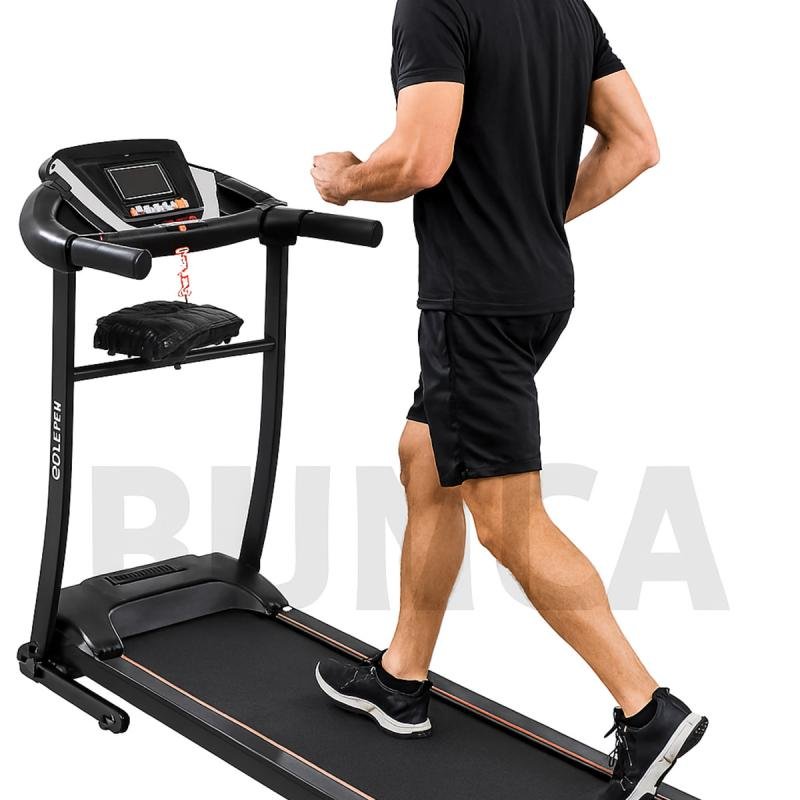 سير كهربائي مع مساج للخصر ومحرك 1.5 حصان، مساحة جري 40*110 سم,3 مستويات انحدار،يتحمل 90كجم, 6069D