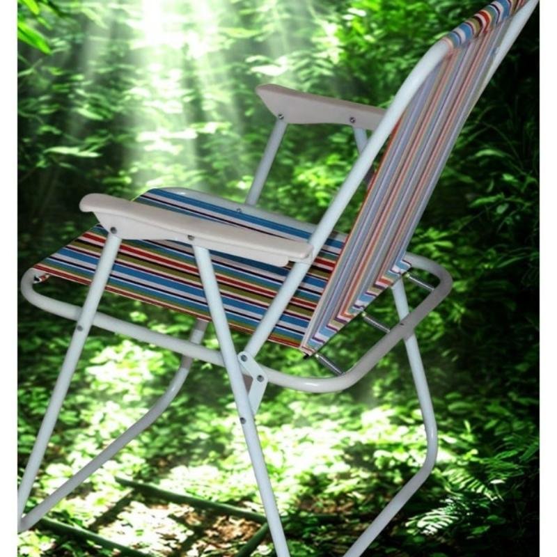 طقم كراسي تخييم قابلة للطي يتكون من كرسيان مصنوع من قماش أكسفورد وبقوائم معدنية – 45×45×80سم