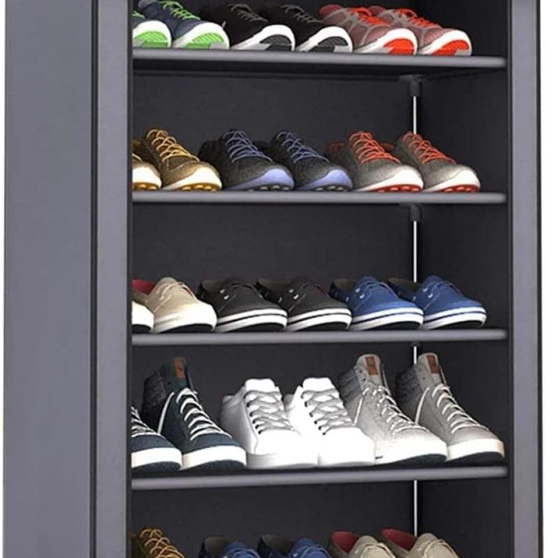 منظم أحذية قماش 5 طبقات, رف تخزين قائم للمدخل والممر – تصميم مدمج لتوفير المساحة وتخزين الأحذية