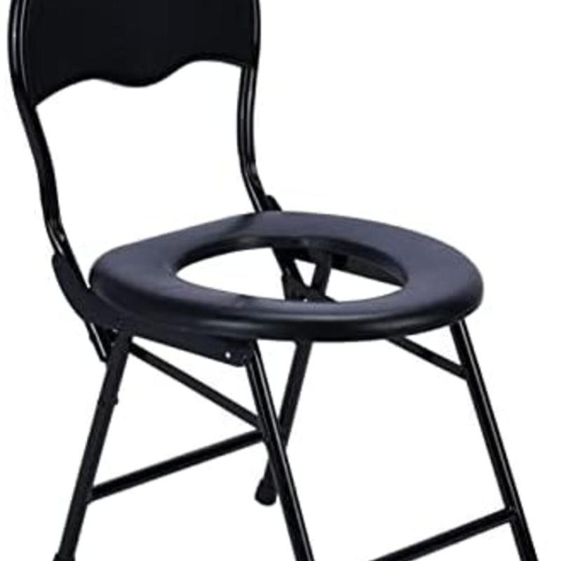 كرسي مرحاض قابل للطي للتخييم من Alnadir، أسود - AL1410