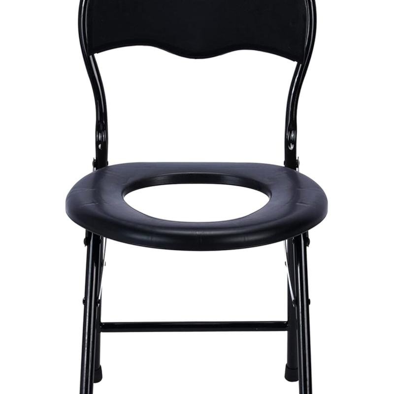 كرسي مرحاض قابل للطي للتخييم من Alnadir، أسود - AL1410